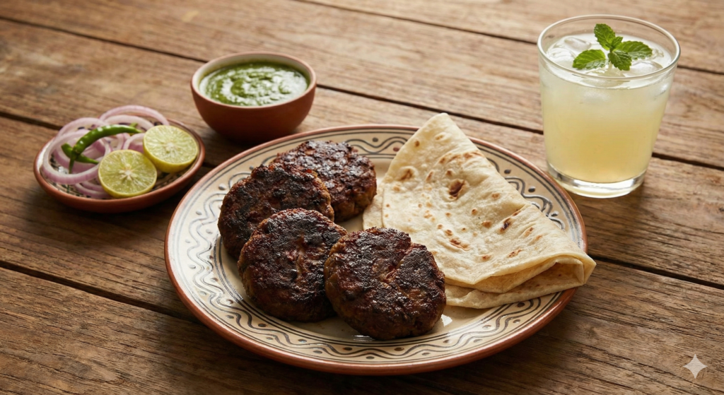 tunday kabab with rumali roti